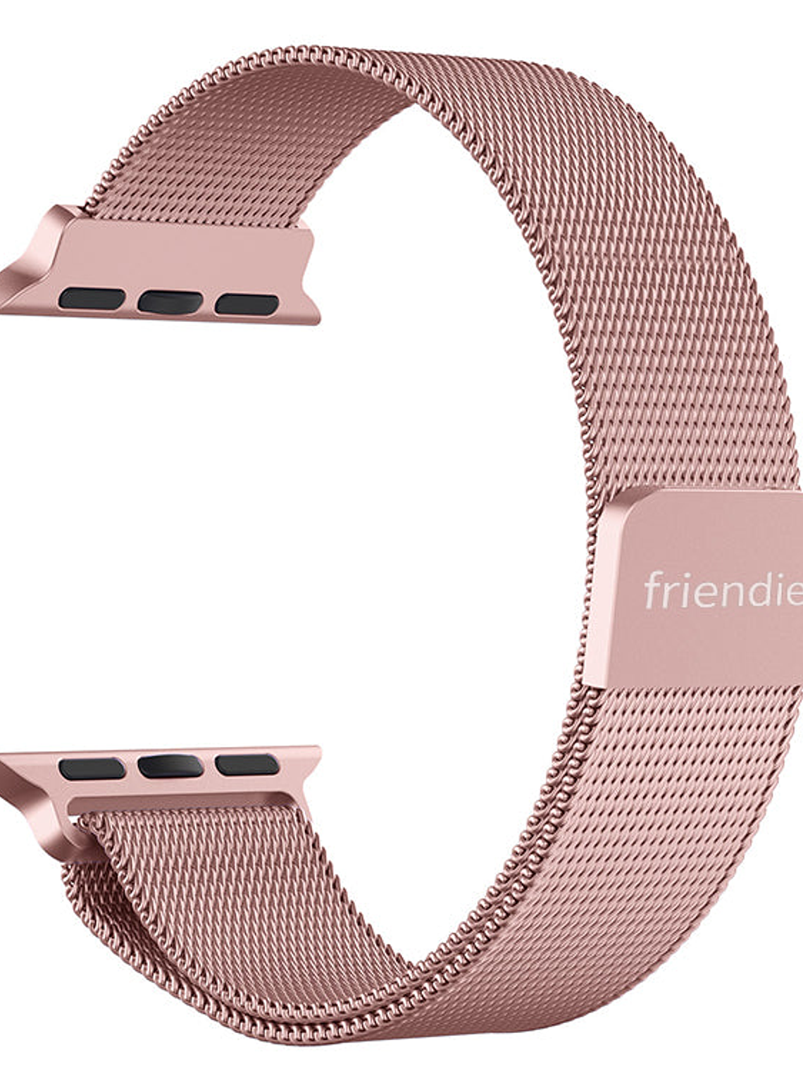 Stainless Steel Link Woven Mesh Infinite Loop Band - The Melbourne in Rose Gold Large - Compatible with Apple Watch Size 42mm to 45mm 4