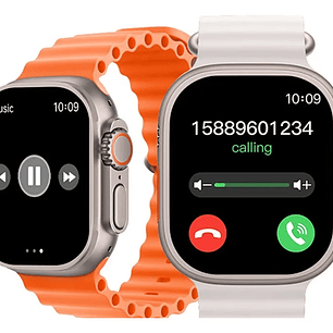 Reloj Smartwatch T900 Ultra Big 2.19” – Naranjo / Plateado