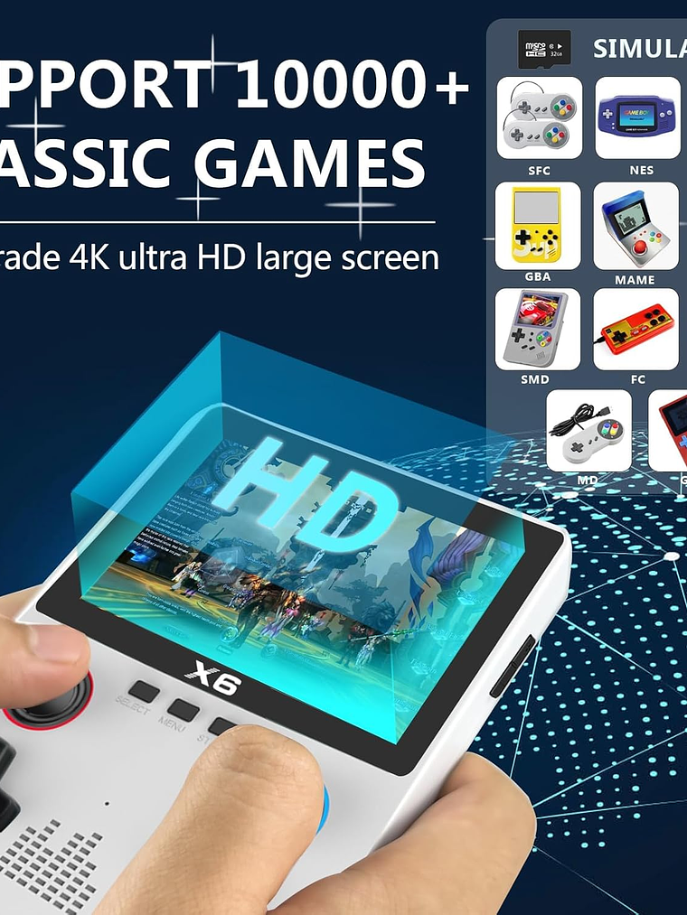 Consola Retro Portátil X6 – 10.000+ Juegos Clásicos 5