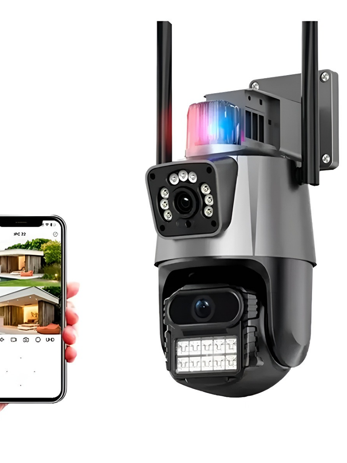 Cámara de Vigilancia Exterior Doble Lente 360° | Seguridad Inteligente Total 1