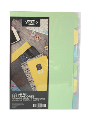 SEPARADOR OFICIO 6 DIVISIONES ARTEL