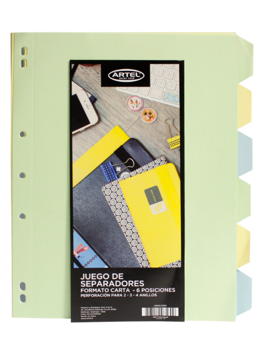 SEPARADOR CARTA 6 DIVISIONES ARTEL 1