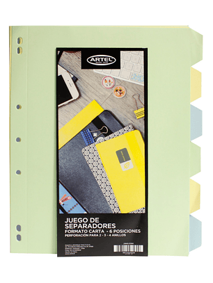 SEPARADOR CARTA 6 DIVISIONES ARTEL