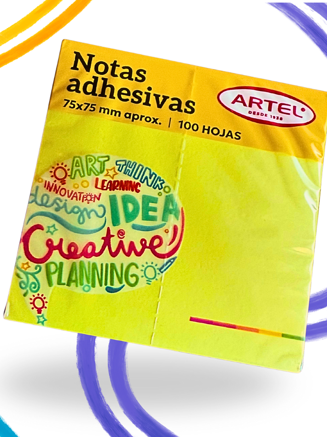 NOTAS ADHESIVAS AMARILLO 75X75 MM 100H ARTEL 1