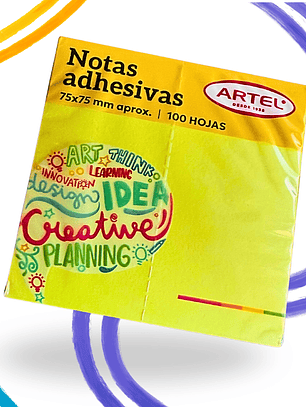 NOTAS ADHESIVAS AMARILLO 75X75 MM 100H ARTEL