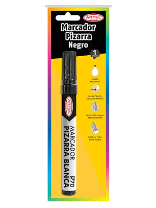 MARCADOR PIZARRA BLANCA ARTEL NEGRO