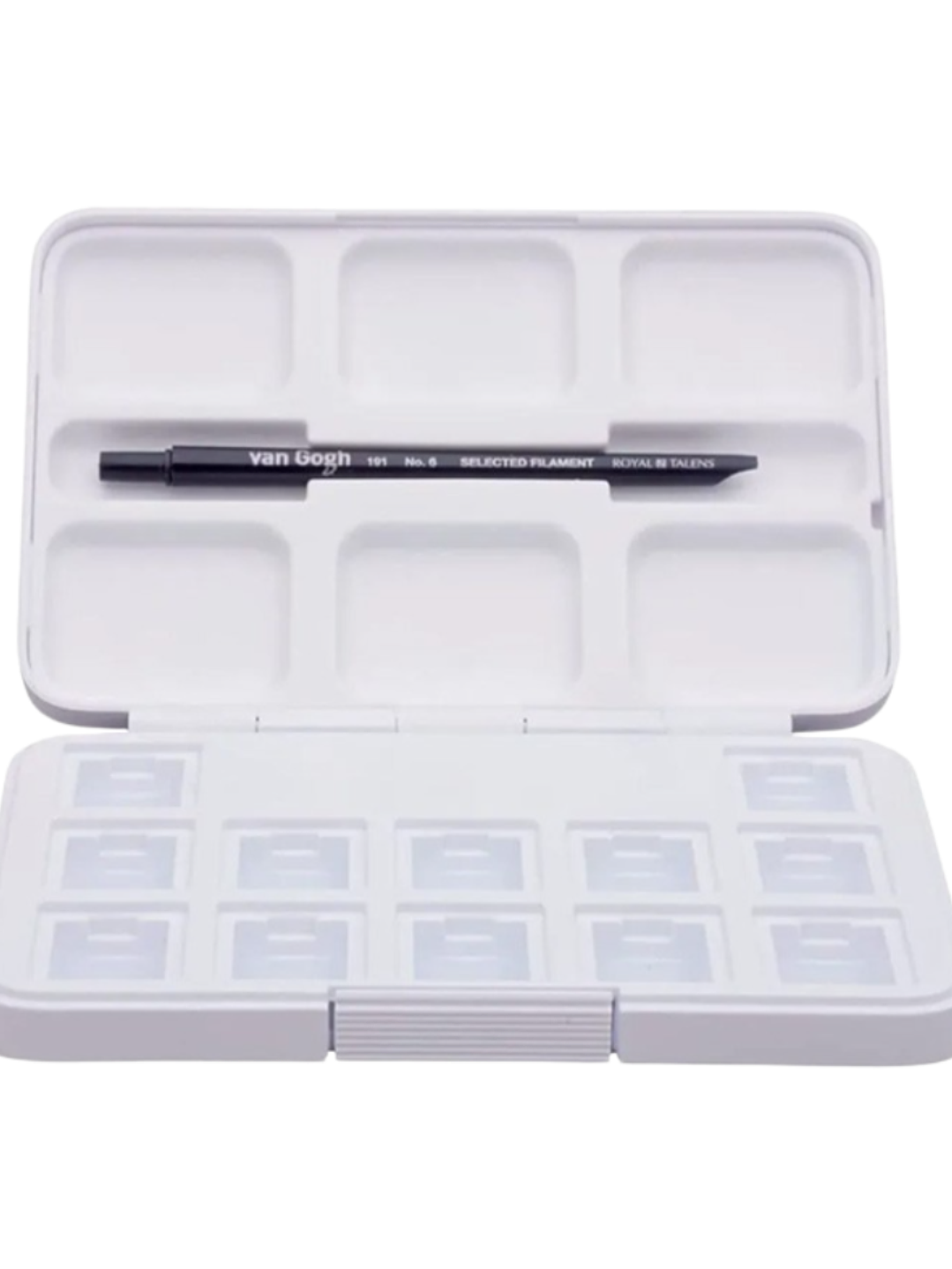CAJA VACIA PARA 12 PASTILLAS DE ACUARELA + PINCEL VAN GOGH 1