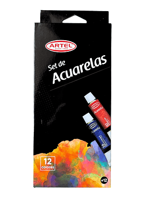 SET DE ACUARELAS 12 COLORES DE 12 ML