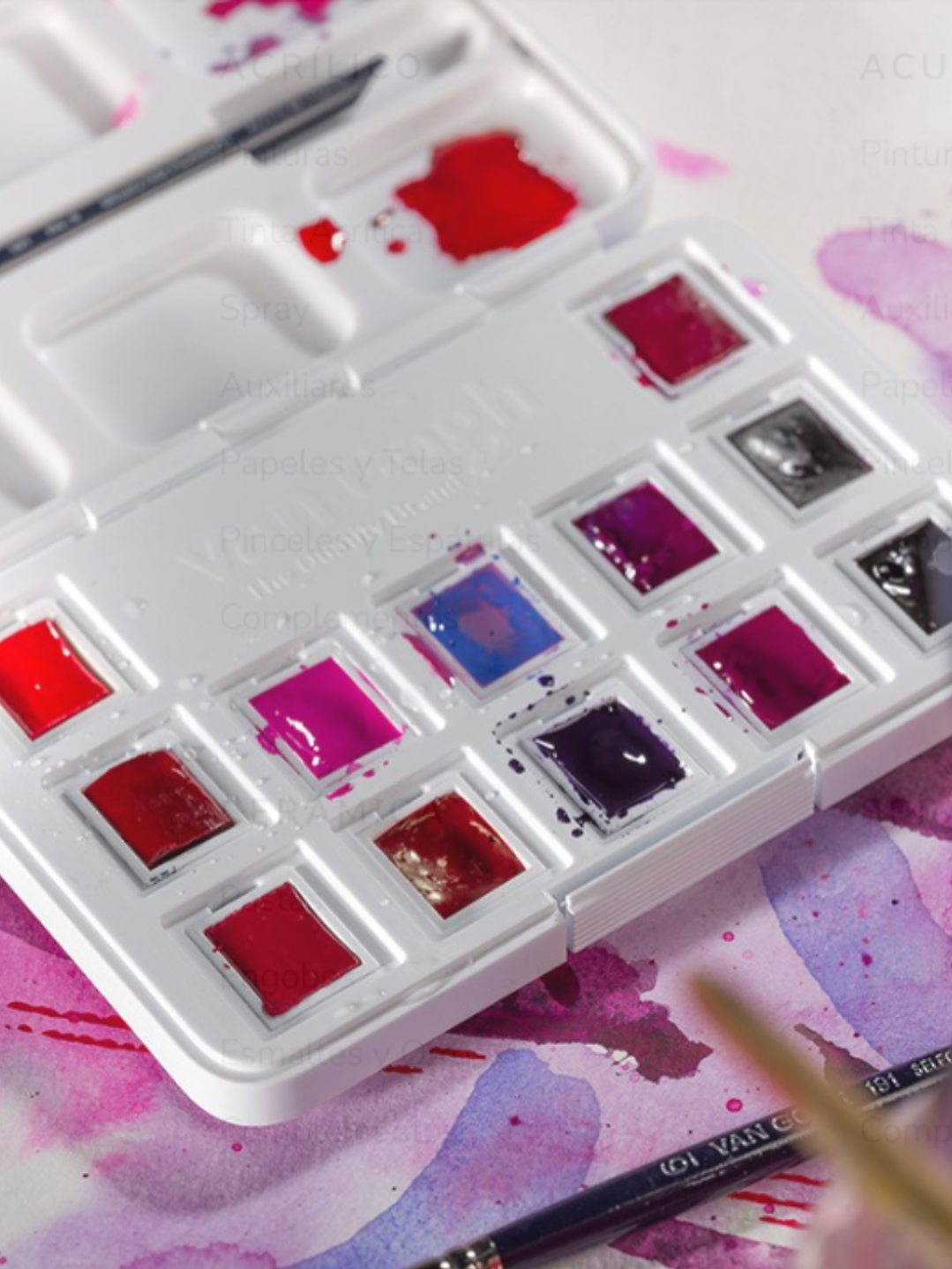 VAN GOGH SET ACUARELA 12 PASTILLAS ROSAS Y VIOLETAS 2