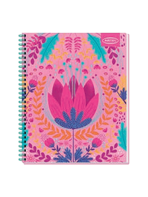 CUADERNO UNIVERSITARIO 100 HOJAS 7MM FLORAL ARTEL