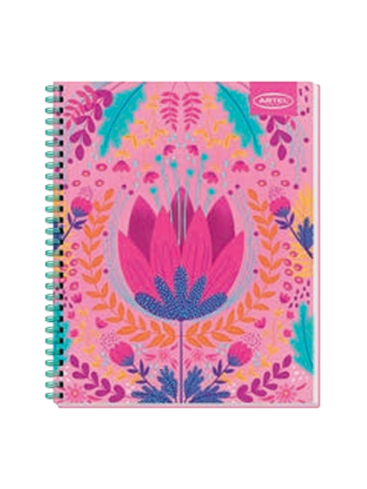 CUADERNO UNIVERSITARIO 100 HOJAS 7MM FLORAL ARTEL 1
