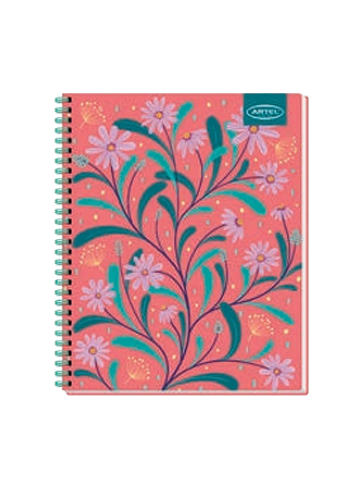 CUADERNO UNIVERSITARIO 100 HOJAS 7MM FLORAL ARTEL 4