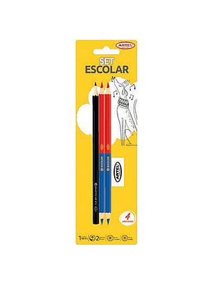 BLISTER GRAFITO + 2 BICOLOR + GOMA