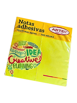 NOTAS ADHESIVAS AMARILLO 75X75 MM 100H ARTEL