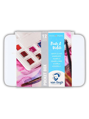 VAN GOGH SET ACUARELA 12 PASTILLAS ROSAS Y VIOLETAS