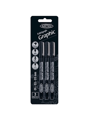 3 TIRALINEAS ARTEL 0.1, 0.3 y 0.5 mm