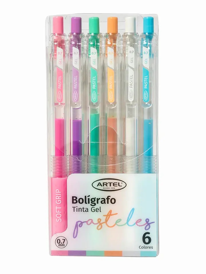 Estuche Bolígrafo Gel Artel 0,7 Mm Pasteles 6 Unidades 1