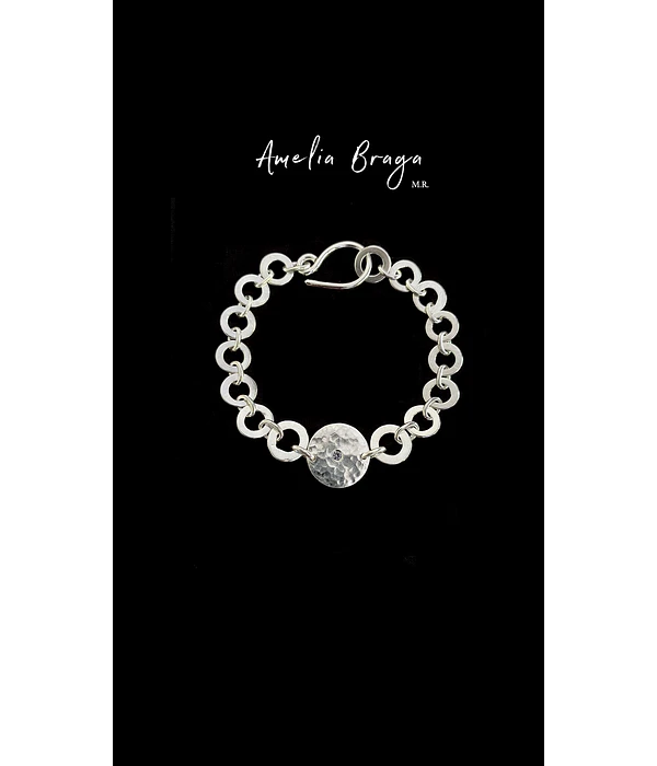 Pulsera círculo circón gris