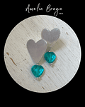 Aros corazones cristal 