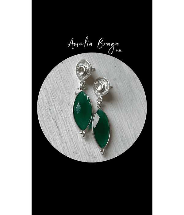 Aros marquesas ónix verde 