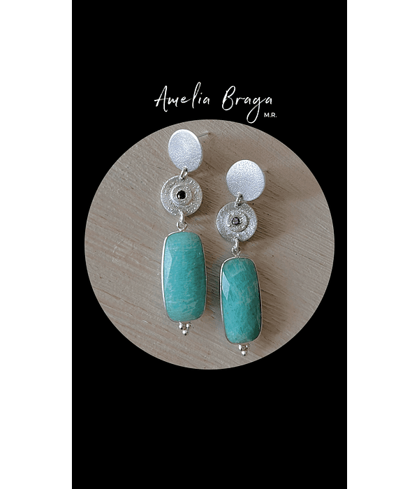 Aros amatistas y amazonitas