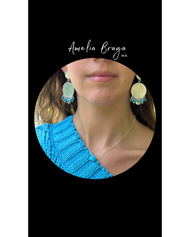 Aros racimos turquesas