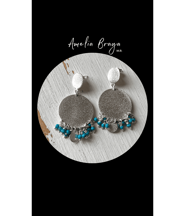 Aros racimos turquesas