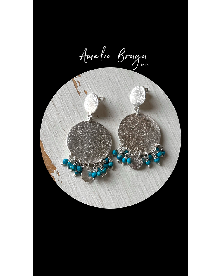 Aros racimos turquesas