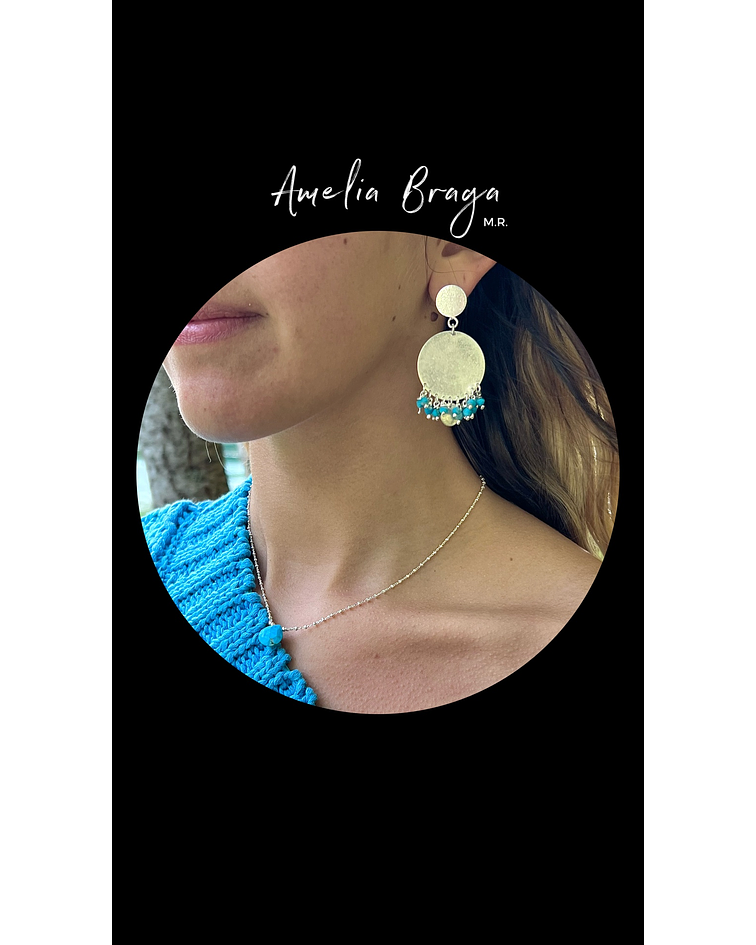 Aros racimos turquesas