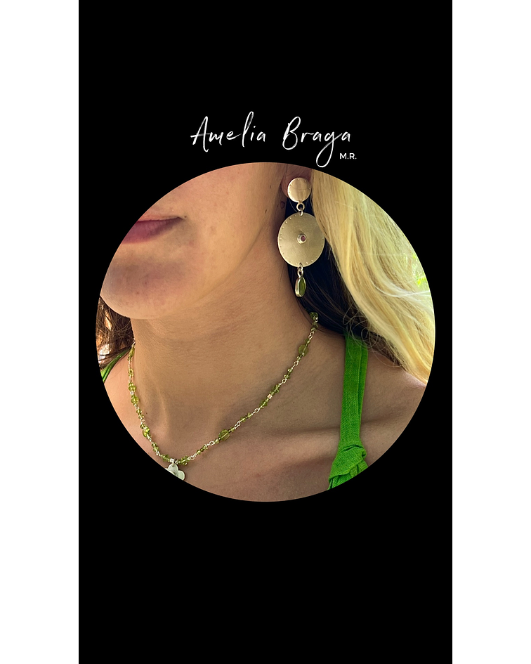 Aros turmalina y vesuvianita