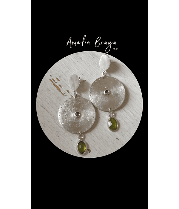 Aros turmalina y vesuvianita