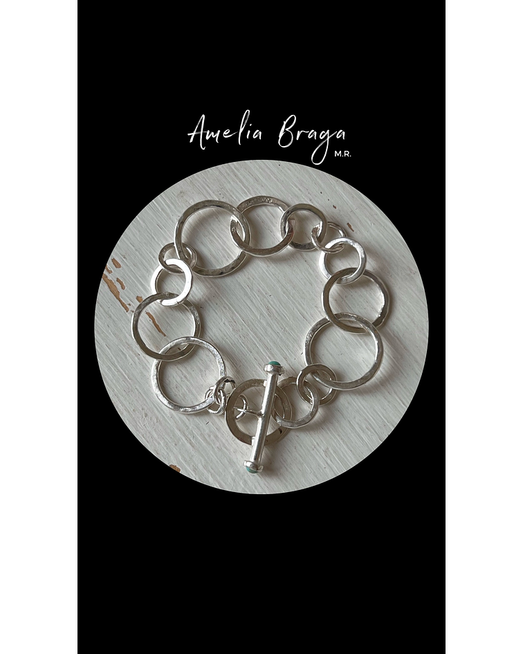 Pulsera broche turquesas