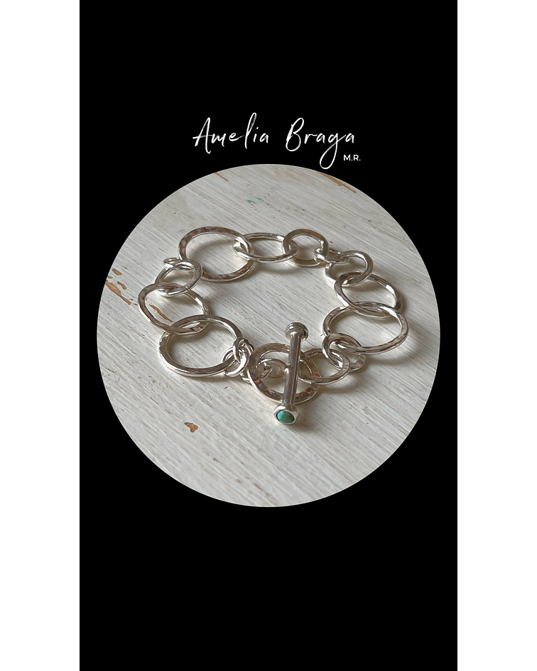 Pulsera broche turquesas