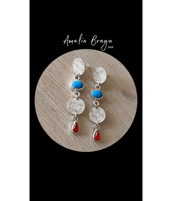 Aros howlitas y cornalinas