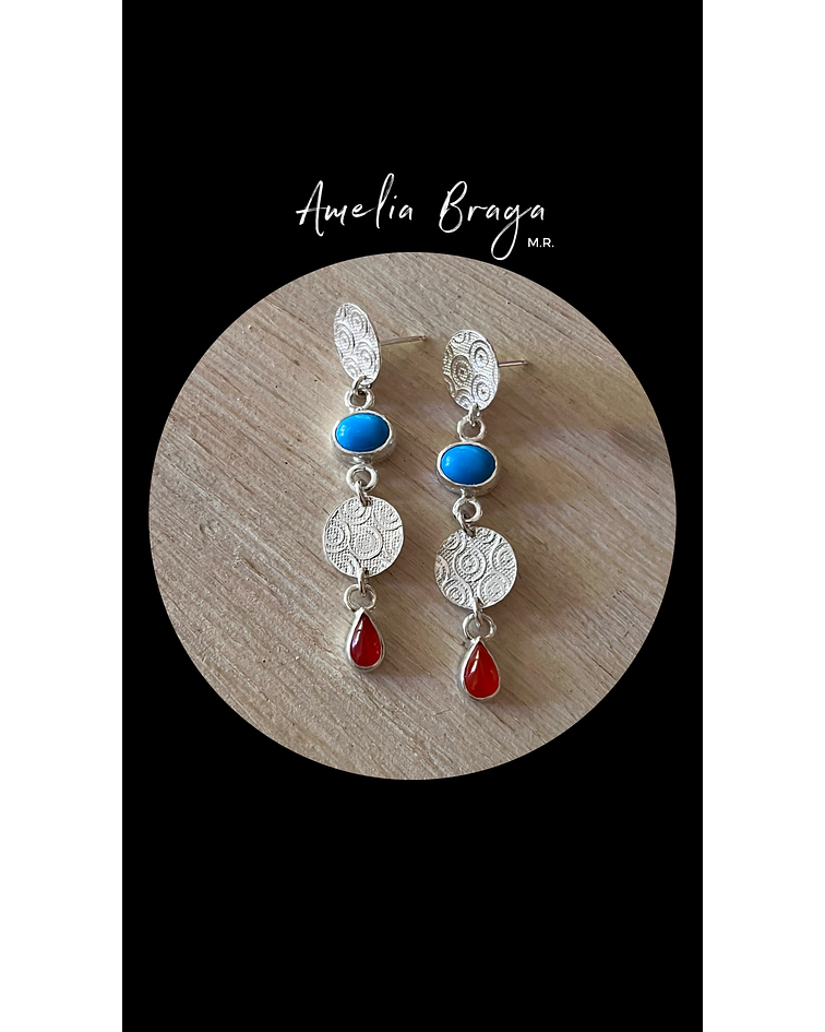 Aros howlitas y cornalinas