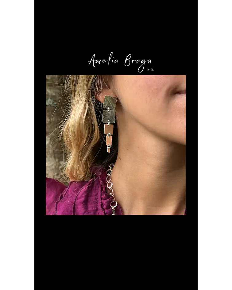 Aros cuadrados martillados