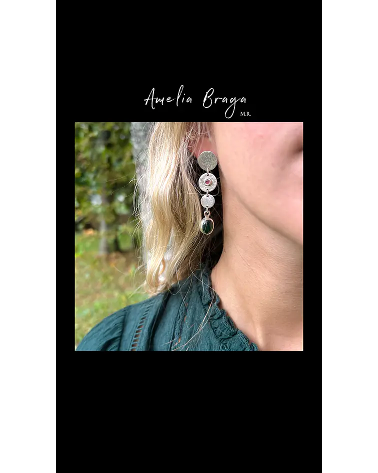 Aros turmalinas y jade