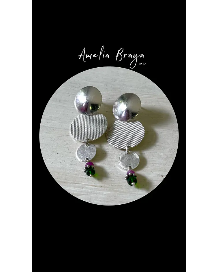 Aros diópsido de cromo y zafiros natural 