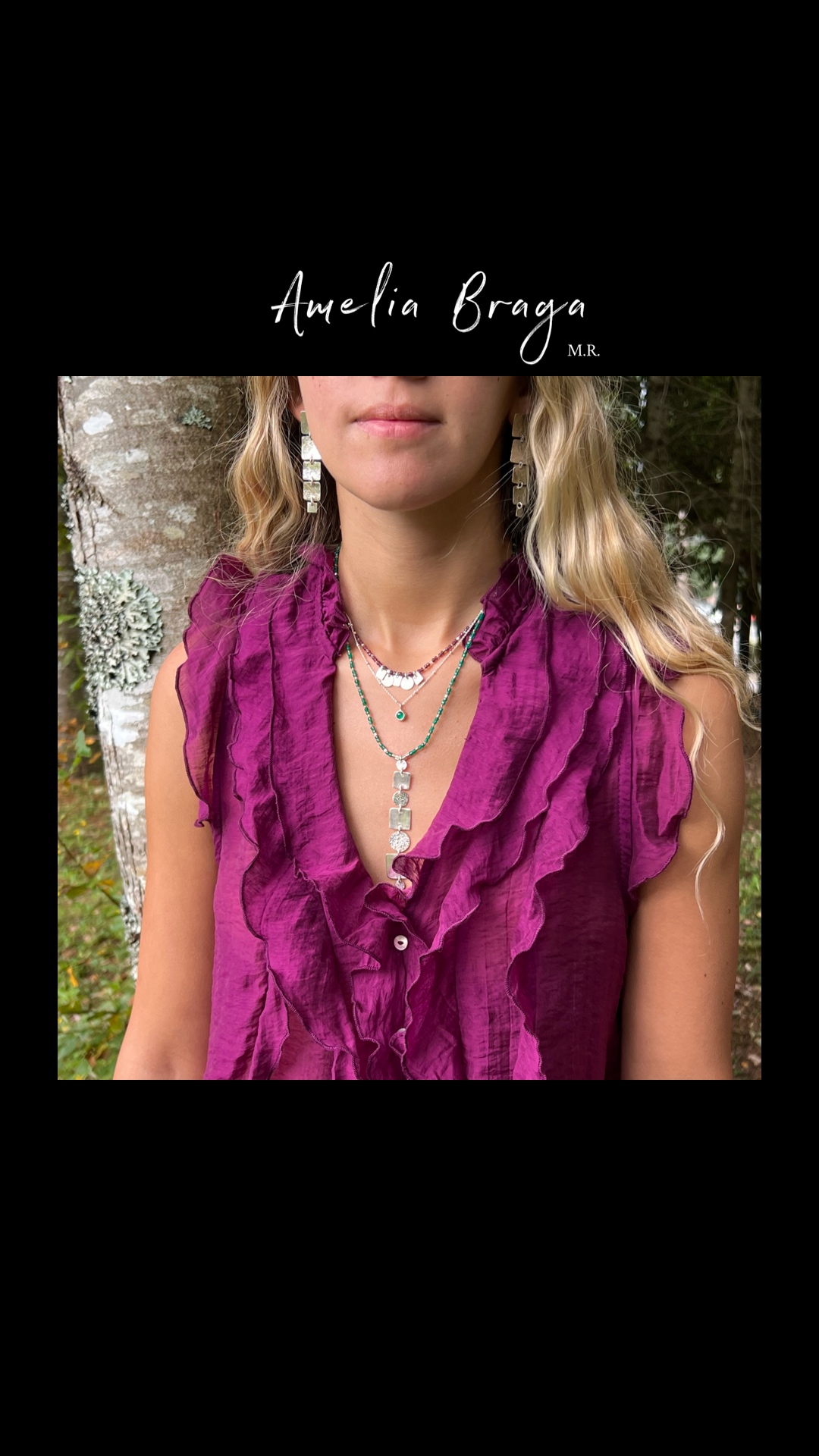 Collar ónix verde mini