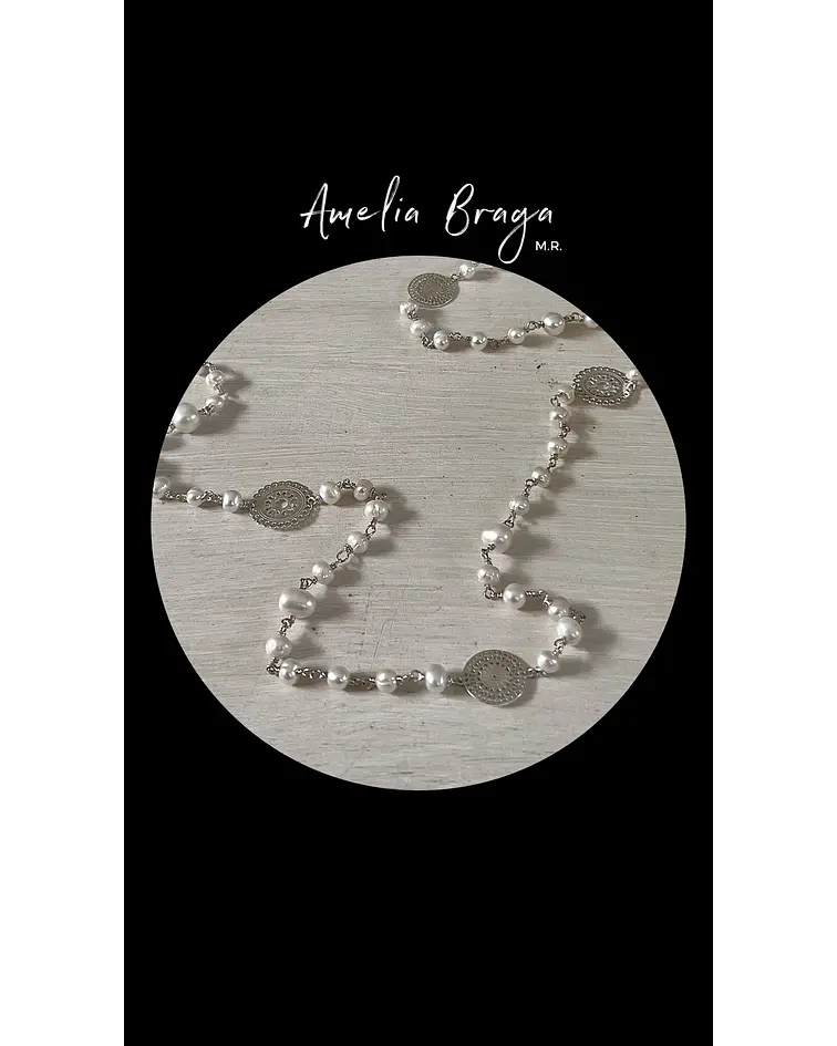 Collar perlas de río y mandalas 