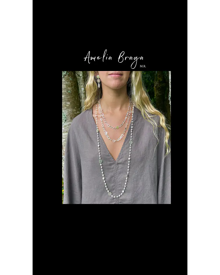 Collar perlas de río y mandalas 