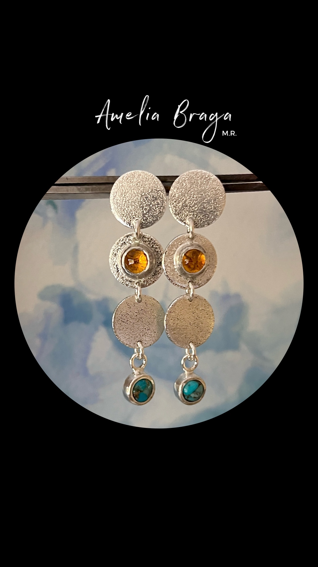 Aros topacios y turquesas