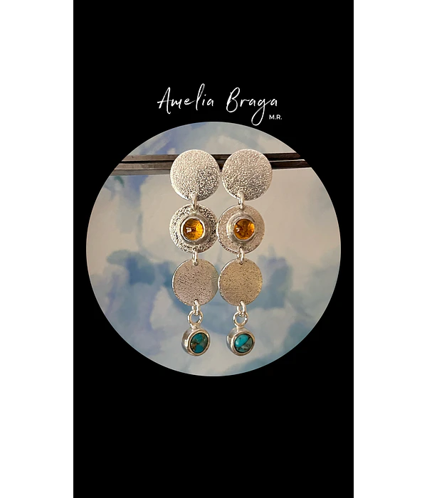 Aros topacios y turquesas