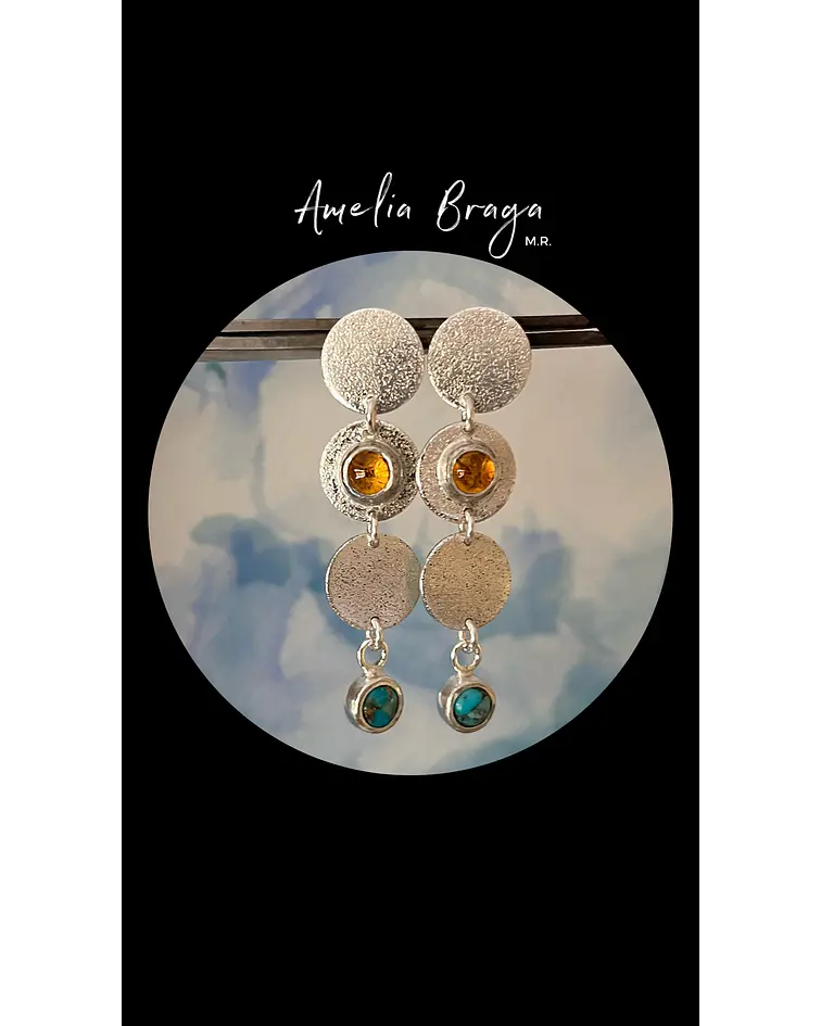 Aros topacios y turquesas