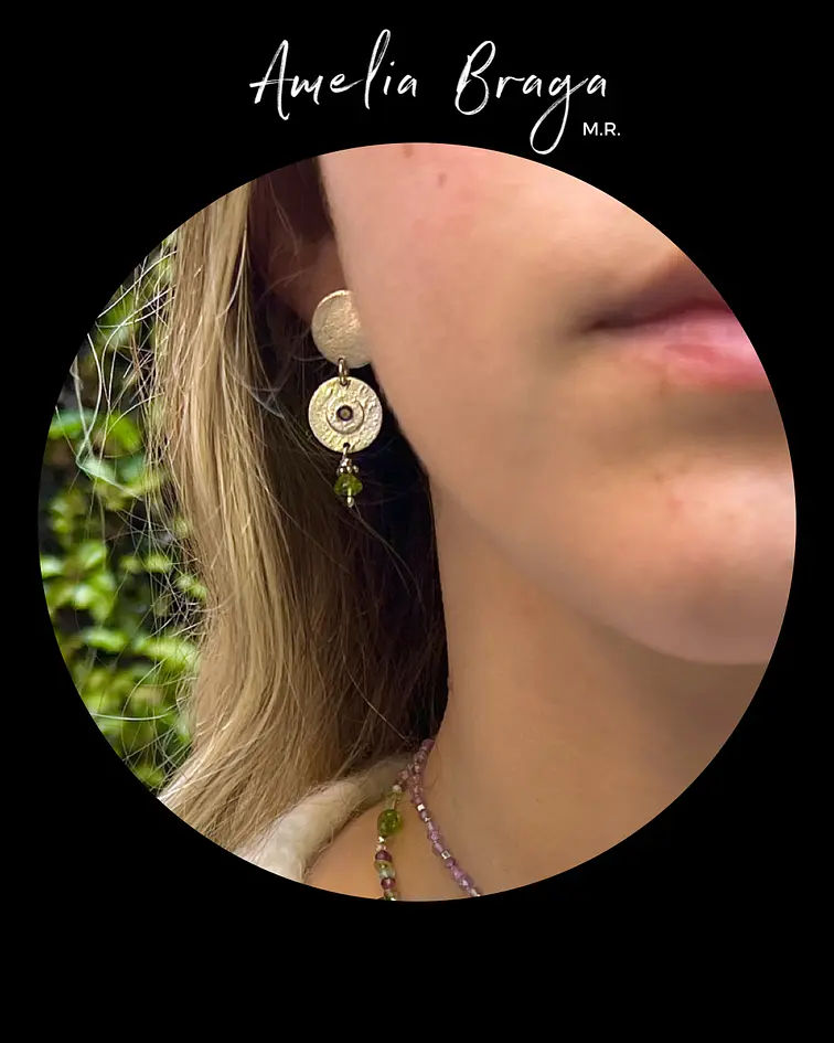 Aros amatistas y peridotos 