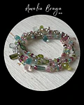 Collar piedras naturales tonos pastel 