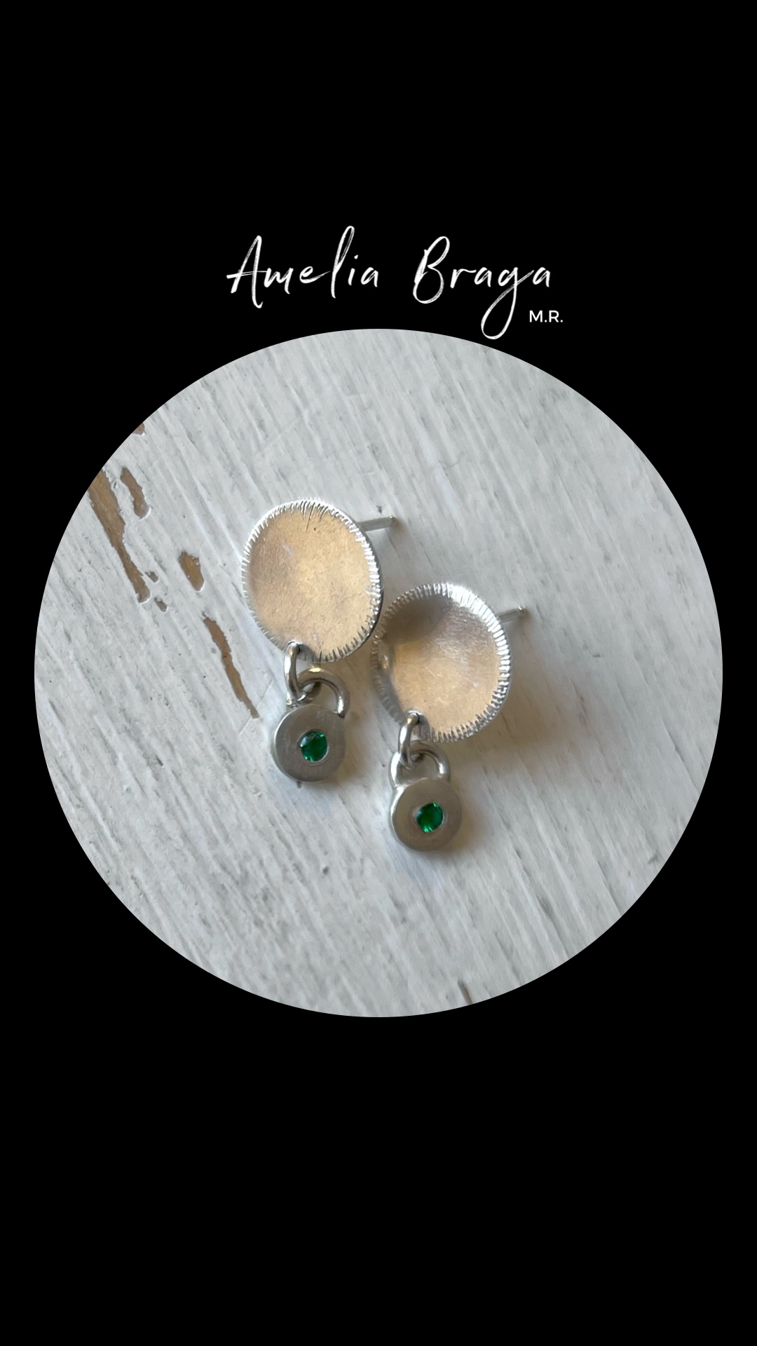 Aros circones verde oscuro