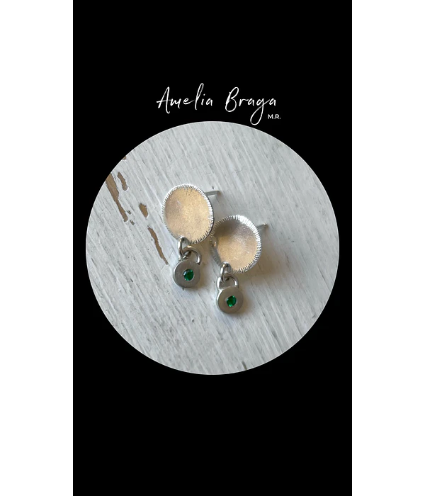 Aros circones verde oscuro 