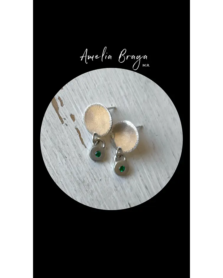 Aros circones verde oscuro 