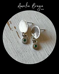 Aros circones verde oscuro 